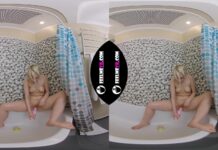 Coroline Masturbates In Shower With Pink Vibrator 3D 180VR